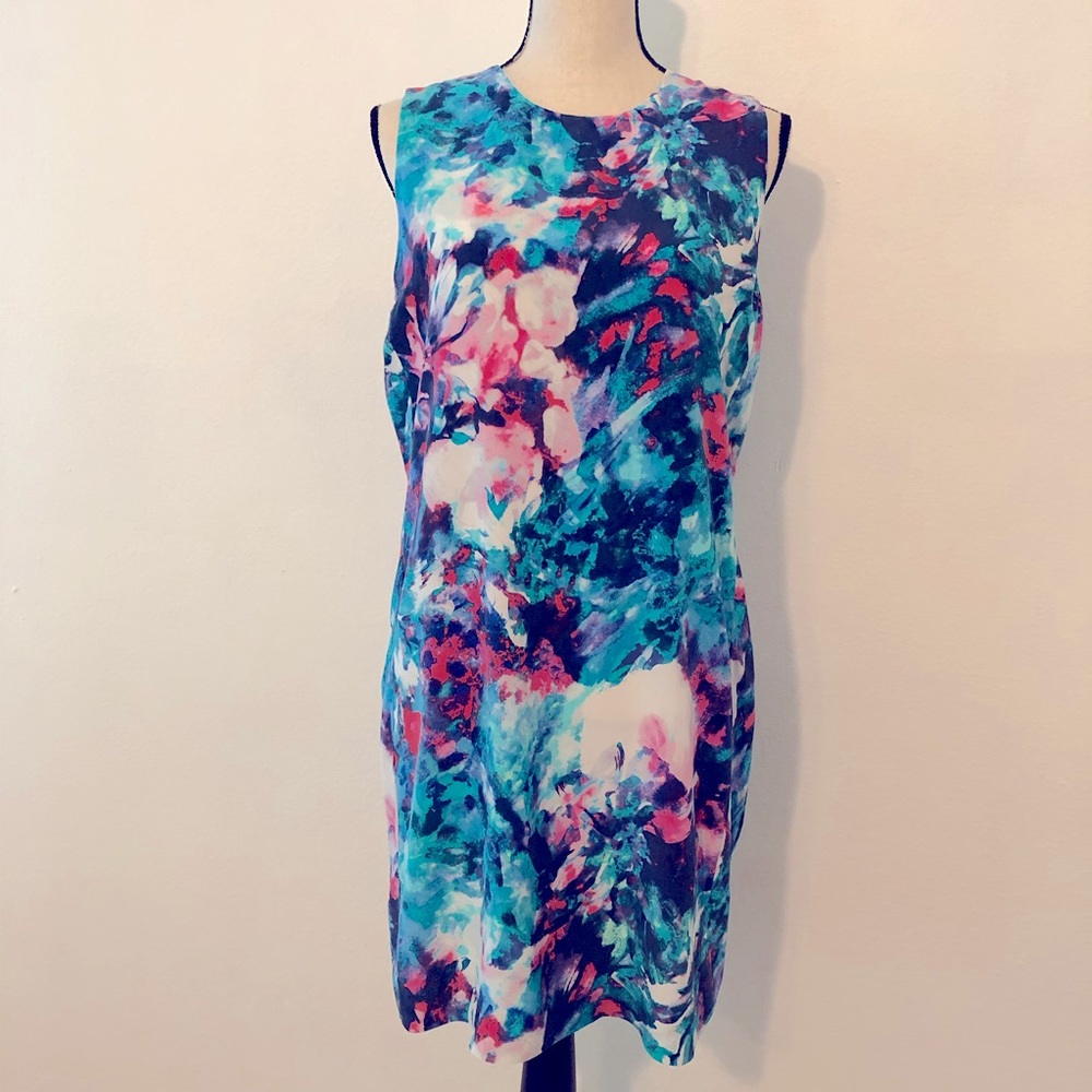 Cynthia Rowley Colorful Watercolor Silk Dress Size 10